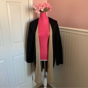 J Jill Long Black/Tan Cardigan, size XLP